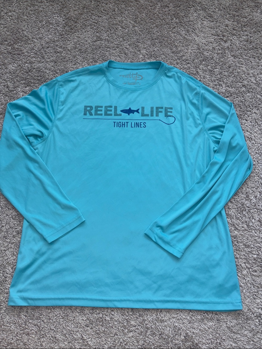 Reel Life Men’s Long Sleeve Performance Tee - Aqua